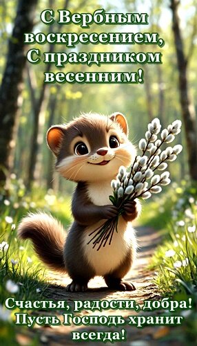 Открытка ВЕРБНОЕ ВОСКРЕСЕНЬЕ