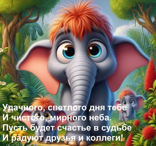 Открытка Удачного, светлого дня тебе И чистого, мирного неба. Пусть будет счастье в судьбе И радуют друзья и