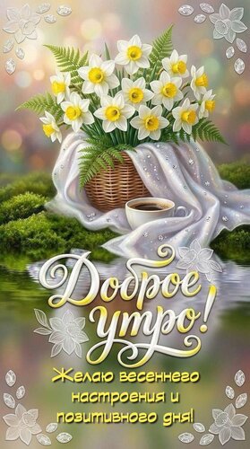 Открытка Желаю весеннего настроения и позитивного дня!
