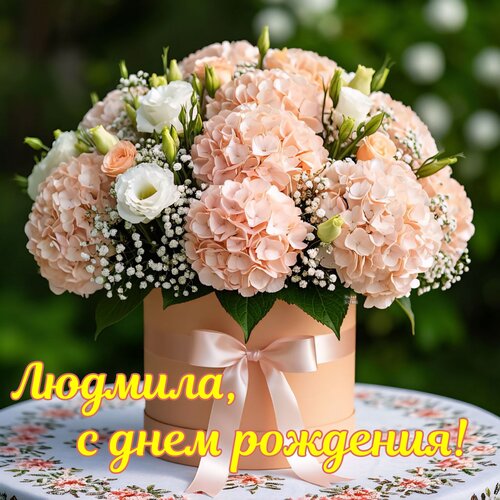 Открытка Людмила, с днем рождения!
