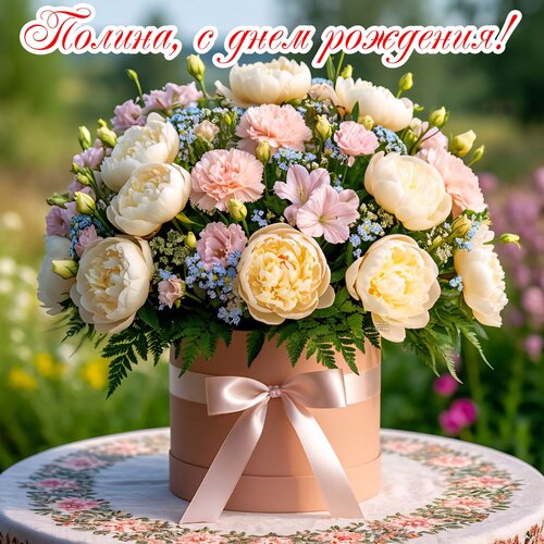 Открытка Полина, с днем рождения!