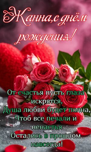 Открытка Жанна, с днём рождения