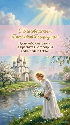 Открытка С Благовещением Пресвятой Богородицы.