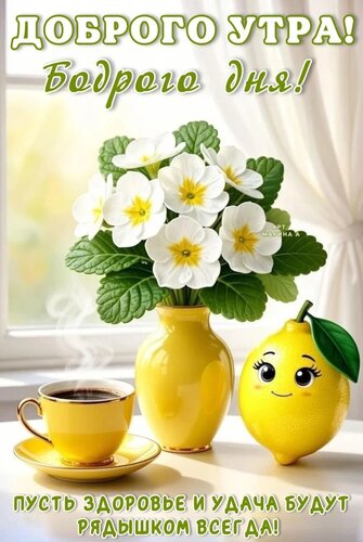 Открытка ДОБРОГО УТРА! БОДРОГО ДНЯ! ПУСТЬ ЗДОРОВЬЕ И УДАЧА БУДУТ РЯДЫШКОМ ВСЕГДА!