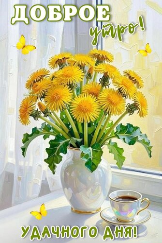 Открытка ДОБРОЕ УТРО! УДАЧНОГО ДНЯ!