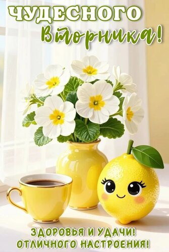 Открытка ЧУДЕСНОГО ВТОРНИКА! ЗДОРОВЬЯ И УДАЧИ! ОТЛИЧНОГО НАСТРОЕНИЯ!