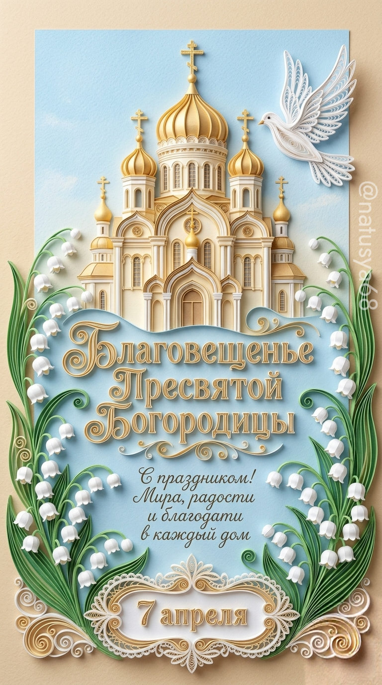 Открытка Благовещение Пресвятой Богородицы.