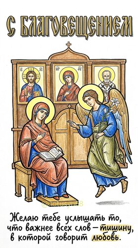 Открытка С Благовещением.