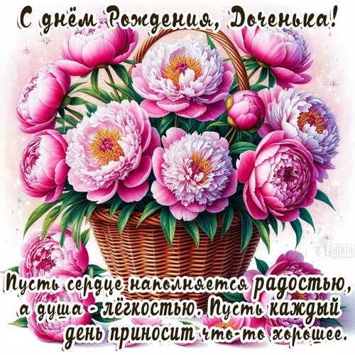 Открытка С днём рождения, доченька!