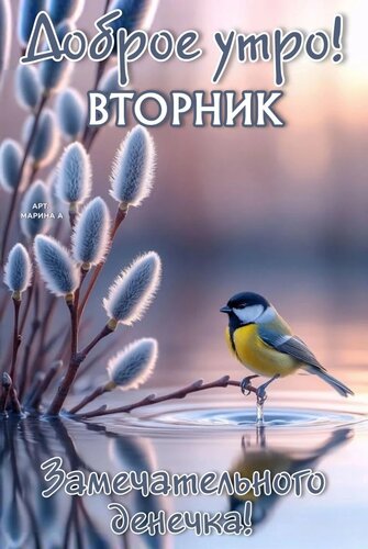 Открытка ДОБРОЕ УТРО! ВТОРНИК. ЗАМЕЧАТЕЛЬНОГО ДЕНЕЧКА!