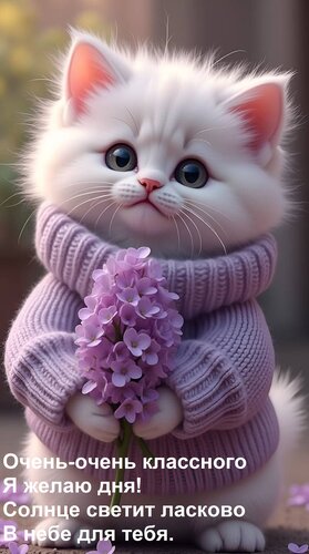 Открытка Очень-очень классного Я желаю дня! Солнце светит ласково В небе для тебя.