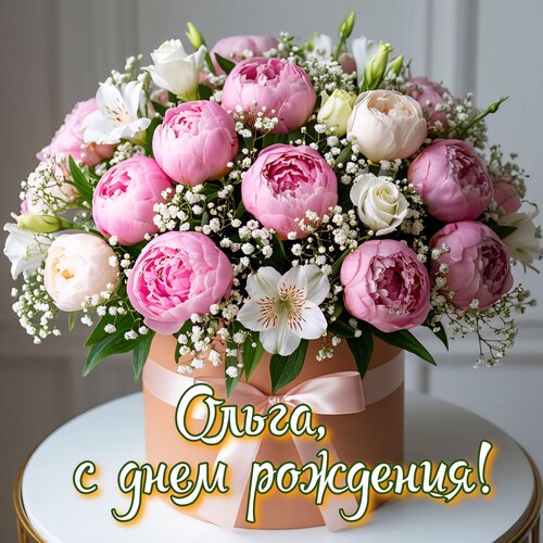 Открытка Ольга, с днем рождения!