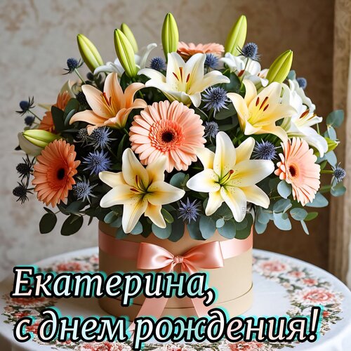 Открытка Екатерина, с днем рождения!