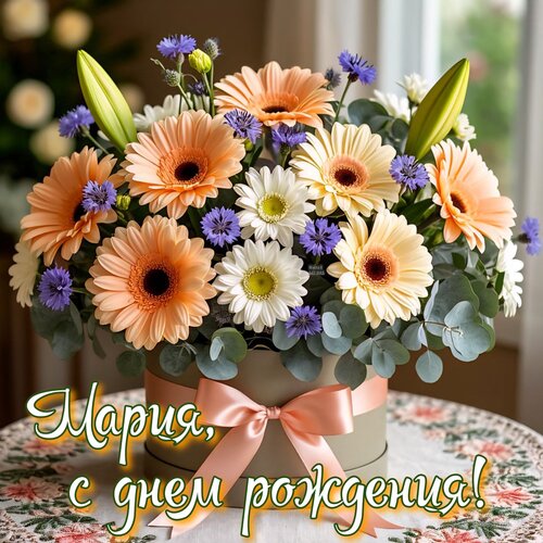 Открытка Мария, с днем рождения!