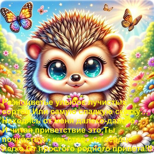 Открытка Разноцветье улыбок лучистых сортов или самую сладкую сказку… Находясь от меня далеко-далеко, и читая