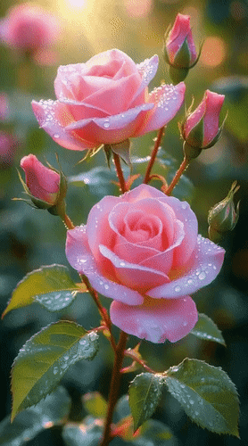 Анимированная открытка Розы