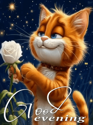 Анимированная открытка Good evening