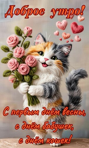 Открытка Доброе утро. С первым днём весны
