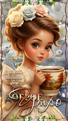 Открытка Доброе утро. С первым весенним днём