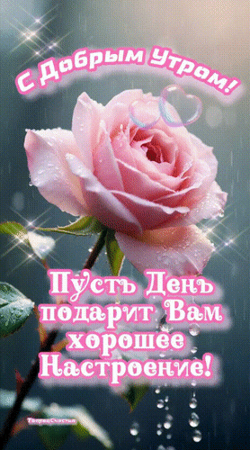 Анимированная открытка С добрым утром! Пусть день подарит вам хорошее настроение!
