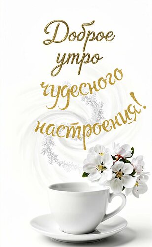 Открытка Доброе утро, чудесного настроения!