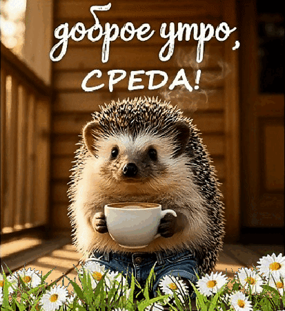 Анимированная открытка Доброе утро, среда!