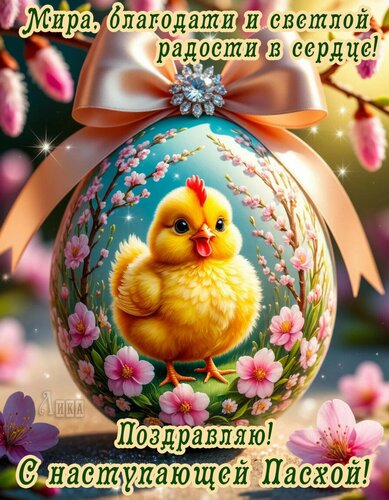 Открытка С наступающей Пасхой