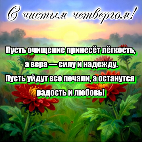 Открытка С чистым четвергом!