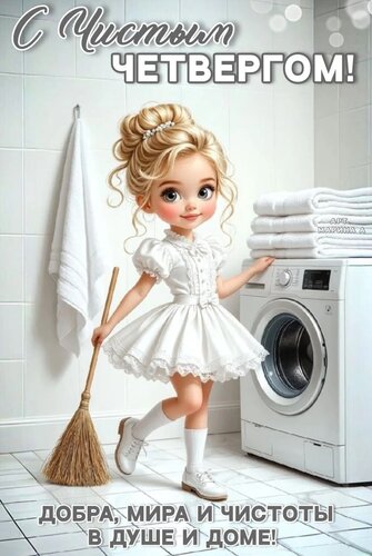 Открытка С Чистым четвергом! Добра, мира и чистоты в душе и доме!