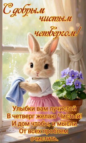 Открытка С добрым чистым четвергом