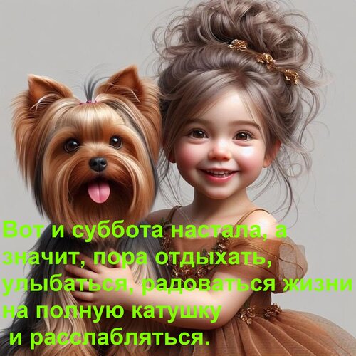 Открытка Вот и суббота настала, а значит, пора отдыхать, улыбаться, радоваться жизни на полную катушку и р