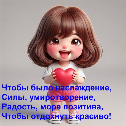 Открытка Чтобы было наслаждение, Силы, умиротворение, Радость, море позитива, Чтобы отдохнуть красиво!