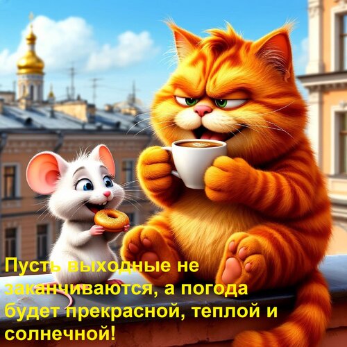 Открытка Пусть выходные не заканчиваются, а погода будет прекрасной, теплой и солнечной!