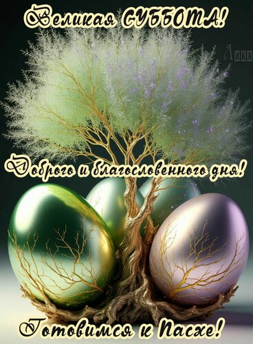 Открытка Великая суббота. С наступающей Пасхой.