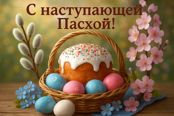 Открытка С наступающей Пасхой