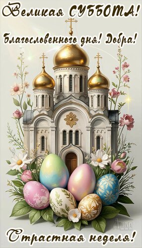 Открытка Великая суббота. Страстная неделя.
