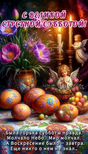 Открытка С великой страстной субботой