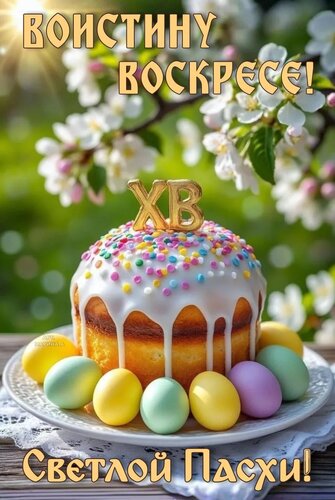 Открытка ВОИСТИНУ ВОСКРЕСЕ! СВЕТЛОЙ ПАСХИ!