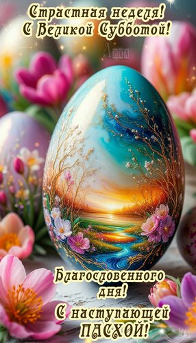 Открытка Велика Суббота. С наступающей Пасхой