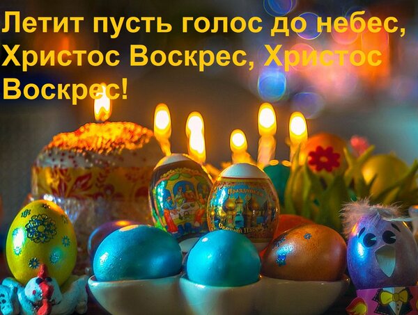 Открытка Летит пусть голос до небес, Христос Воскрес, Христос Воскрес!