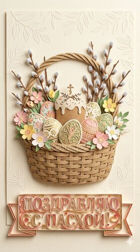 Открытка Поздравляю с Пасхой.