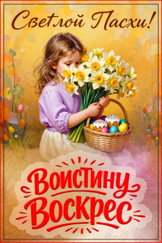 Открытка Светлой Пасхи. воистину воскрес