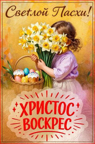 Открытка Светлой Пасхи христос воскрес