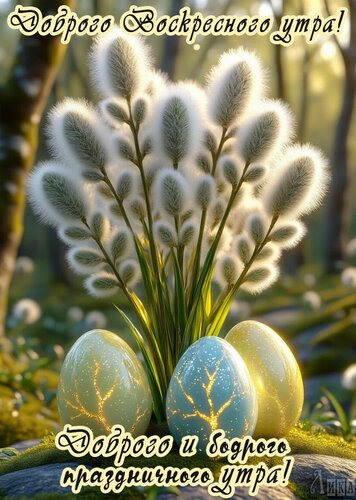 Открытка Пасха. Утро