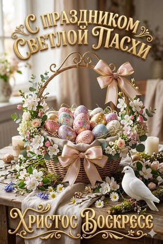 Открытка С пасхой