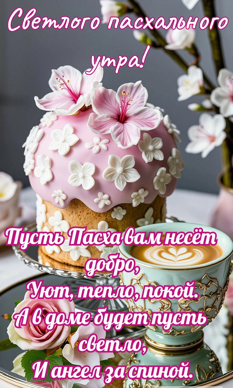 Открытка Светлого пасхального утра. Пусть Пасха вам добро несёт