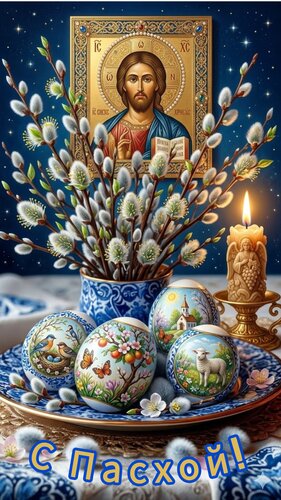 Открытка С пасхой