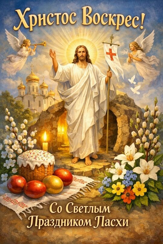 Открытка С пасхой