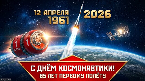 Открытка Гагарин сказал «Поехали!» — и мы летим за мечтами уже 65 лет!