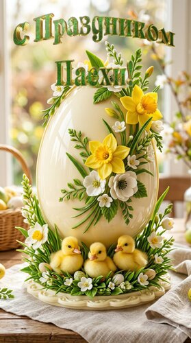 Открытка С праздником Пасхи